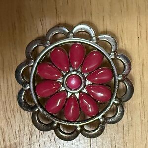 Grace Adele silver and Pink Floral handbag clip accessory